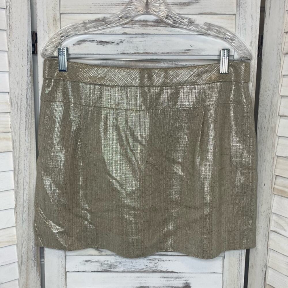 J. CREW COLLECTION Y2K 90s Women's Metallic Gold Mini Skirt NWT 8 Festival Retro - Picture 8 of 8